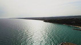 Aerial 4K drone footage of Spanish coastline located just outside of Tarragona.