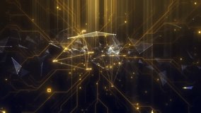 Plexus Technology Connection Number Background Loop. 3D rendering. This work is line technology plexus on a dark background in a seamless loop. - Powered by Shutterstock - Get 15% off with code: PIKWIZARD15