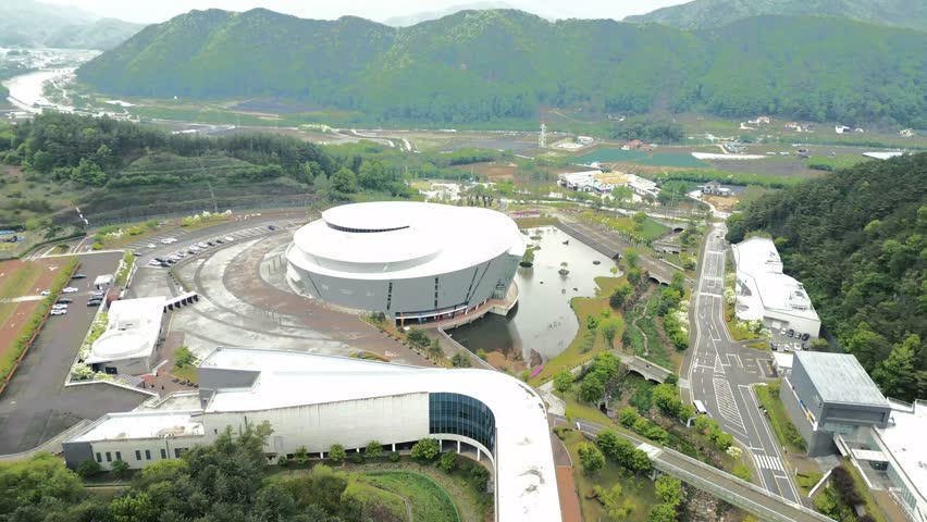Aerial view of Muju Taekwondowon park, South Korea