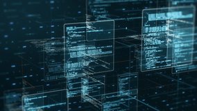 abstract network with random programming code, web and software development concept, futuristic technology, digital connectivity, cyber space (3d render) - Powered by Shutterstock - Get 15% off with code: PIKWIZARD15