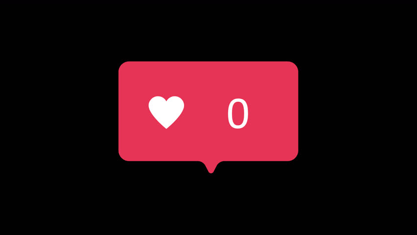 Notification animation of social media increasing likes hearts on transparent background with alpha matte  Royalty-Free Stock Footage #1105636139