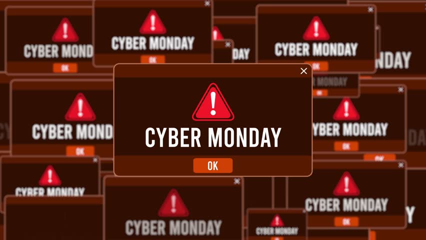 Cyber Monday Warning Error Window Pop-up Notification Box On Black Screen - Powered by Shutterstock - Get 15% off with code: PIKWIZARD15