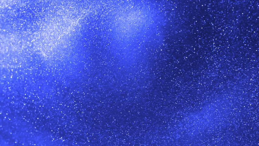 Silver dust particles in a blue liquid. Abstract shiny background. Waves of white glitter particles in fluid.  Royalty-Free Stock Footage #1105652903