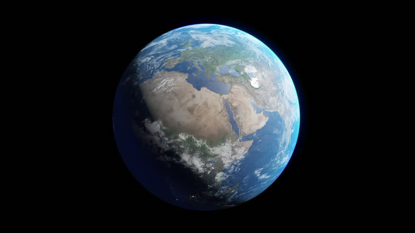 Spinning Planet Earth. Seamless loop animation with alpha channel