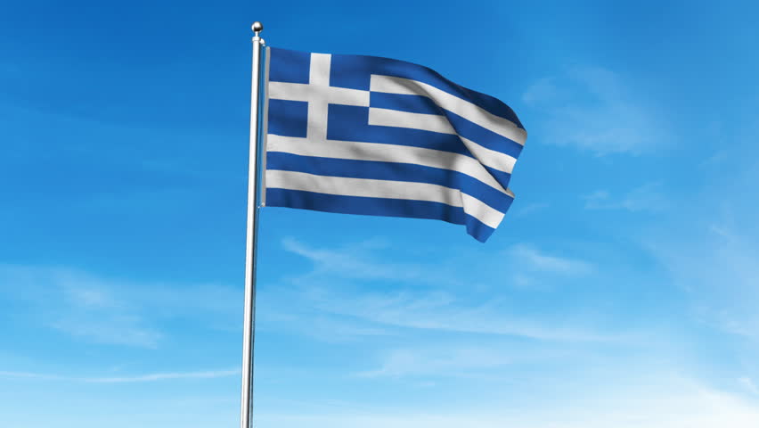 National Greece flag. Europe. 3D Render. High detailed flag of Greece.  Royalty-Free Stock Footage #1105658281