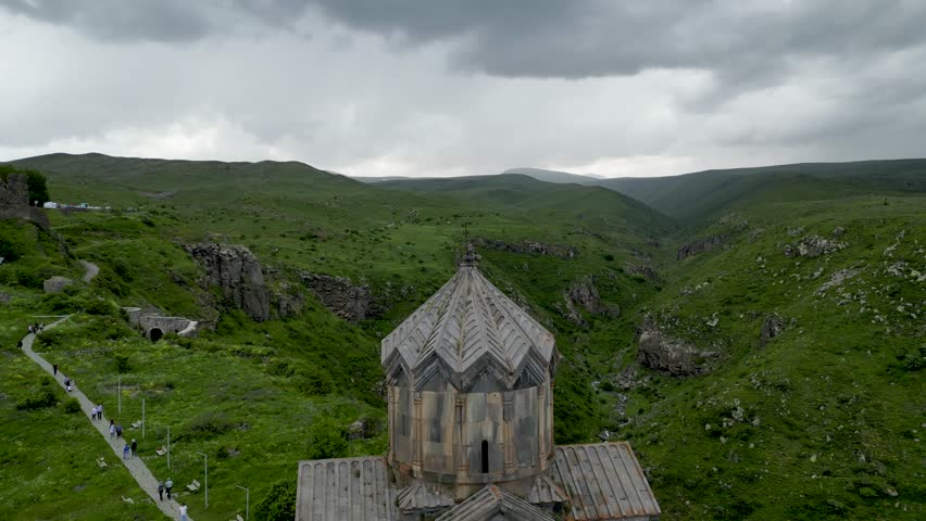 4k High resolution drone video of the beautiful Amberd Fortress- Armenia Royalty-Free Stock Footage #1105660535