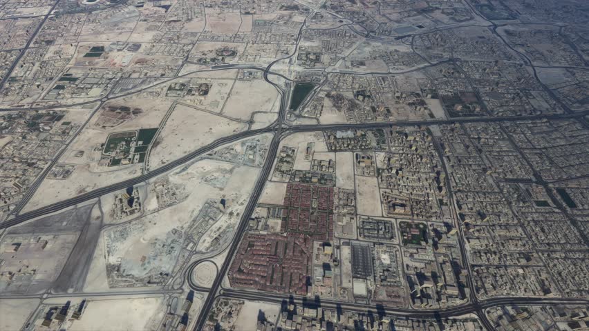 3D - Top aerial view of the city of Doha in Qatar