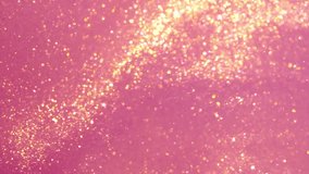 Abstract background of moving gold particles in pink fluid. Magic Gold sparkling glitter smooth motion. Gold dust particles moving chaotically and flowing in pink liquid. - Powered by Shutterstock - Get 15% off with code: PIKWIZARD15
