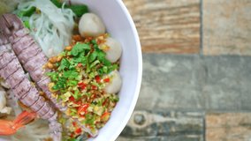 seafood noodles in thai style footage videos.