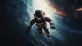 An astronaut in space exploring a new planet. High quality 4k footage - Powered by Shutterstock - Get 15% off with code: PIKWIZARD15