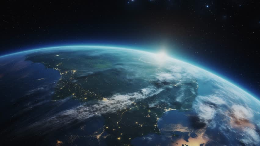 An exoplanet with a new civilization. High quality 4k footage