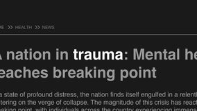 Video animation of the term 'Trauma' highlighted on FAKE headlines news publications. The titles are on black background, and this can be used for editorial and non editorial content. - Powered by Shutterstock - Get 15% off with code: PIKWIZARD15