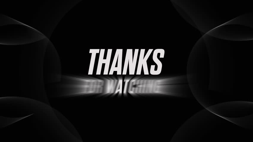 Thanks for watching text animation outro short video animate