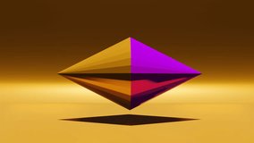 Abstract 3d render motion graphics - metallic cone looping animation background