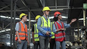group of diversity Factory asian worker with Industrial Engineer inspector and african american manager woman visit and checking mechanical in Manufacturing Facility. teamwork meeting training discuss - Powered by Shutterstock - Get 15% off with code: PIKWIZARD15