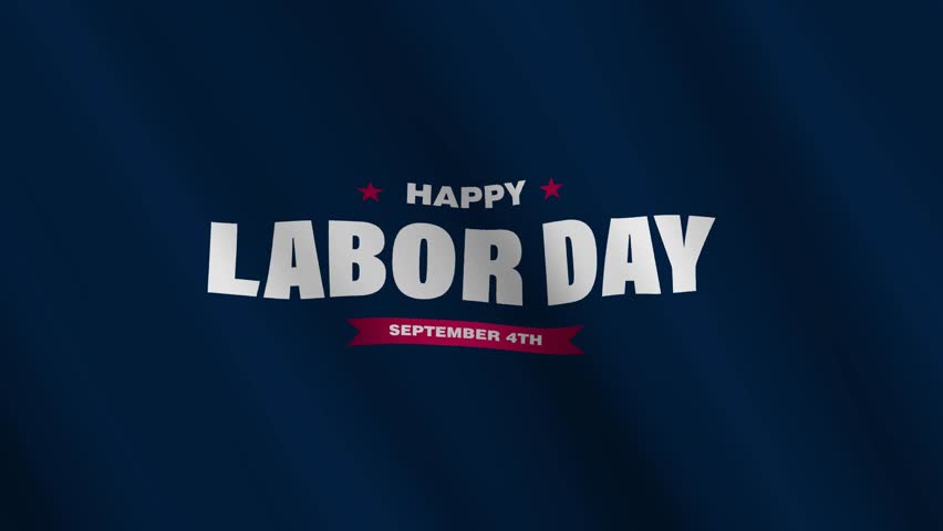 Happy labor day september 4th waving flag animated video 