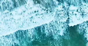 Waves sea water surface, High quality video Bird's eye view sea ocean waves background