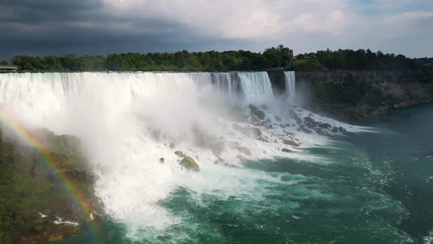 Niagara Falls, American side, with rainbow arch