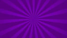 Abstract animation loop background radial lines rotate in purple cartoon comic style.