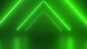 Green zoom NEON Lights sticks lines  motion loops linear motion draws and beautiful lights background linear lamp fluorescent glowing animation backdrop 4k