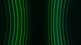 Green wall NEON Lights sticks lines  motion loops linear motion draws and beautiful lights background linear lamp fluorescent glowing animation backdrop 4k