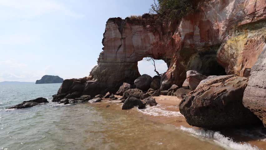 Beautiful beach with rocks in Thailand