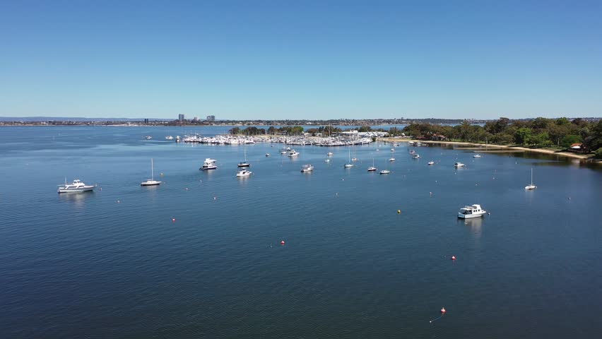 Matilda Bay, Perth, Western Australia Aerial Drone 4K