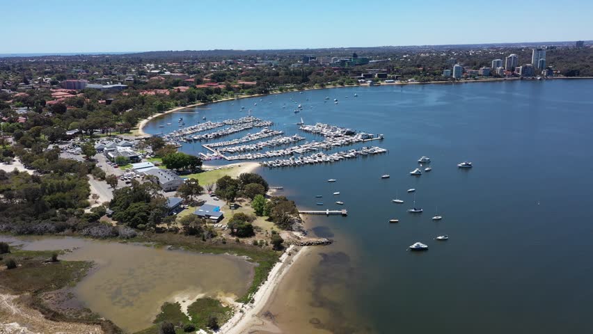 Matilda Bay, Perth, Western Australia Aerial Drone 4K