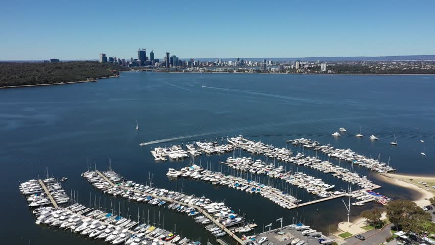 Matilda Bay, Perth, Western Australia Aerial Drone 4K