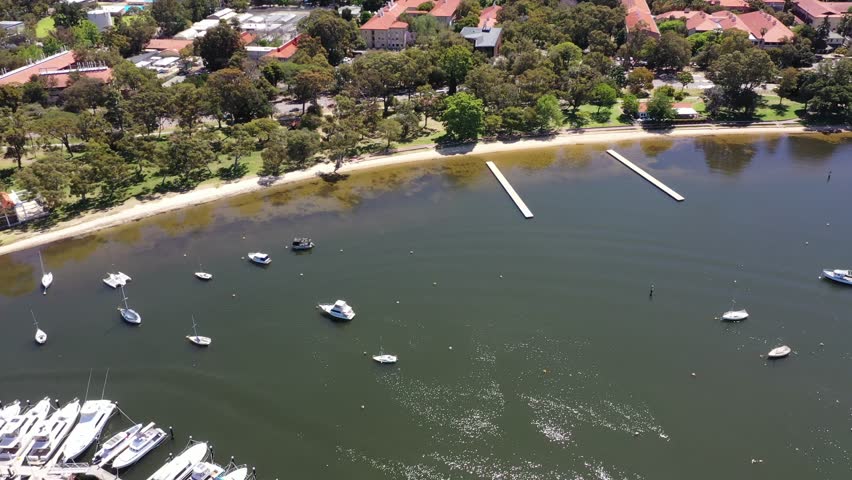 Matilda Bay, Perth, Western Australia Aerial Drone 4K