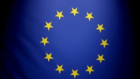 Slow motion waving European Union (EU) flag. Low key 3D photorealistic animation. - Powered by Shutterstock - Get 15% off with code: PIKWIZARD15