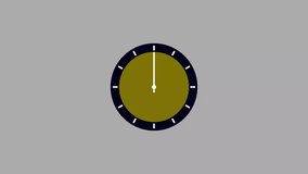 Simple Clock Face Looped time-lapse Animation. Motion graphics of  simple clock face completing a 24  hour lime green circle. Black background UHD 4k video.
