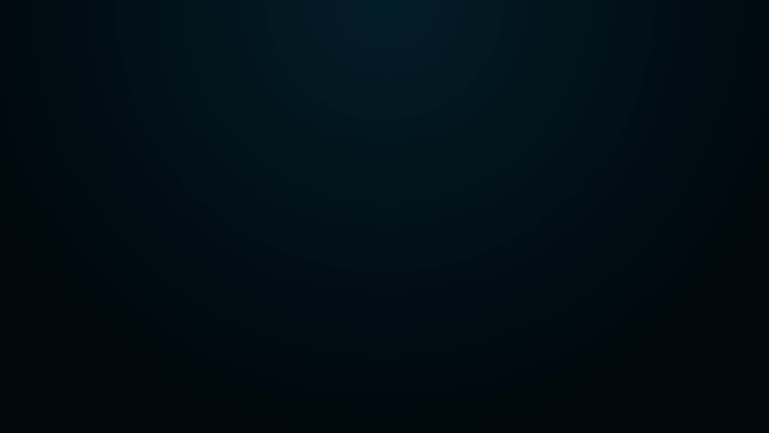 Glowing neon line Starfish icon isolated on black background. 4K Video motion graphic animation.