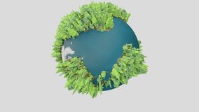 Vertical loopable rotation of abstract earth ball with low poly trees on grey background. Social advertisement concept. World environmental day. - Powered by Shutterstock - Get 15% off with code: PIKWIZARD15