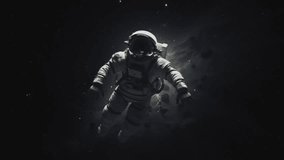 An astronaut who falls into the abyss of space. High quality 4k footage - Powered by Shutterstock - Get 15% off with code: PIKWIZARD15