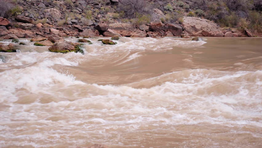 Hermit Rapids In Grand Canyon Nationa Park, Arizona, United States. Close up
