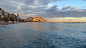 Alicante Golden Hour with calm waves