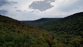 Beautiful aerial drone video footage of the Appalachian Mountains in the USA during fall