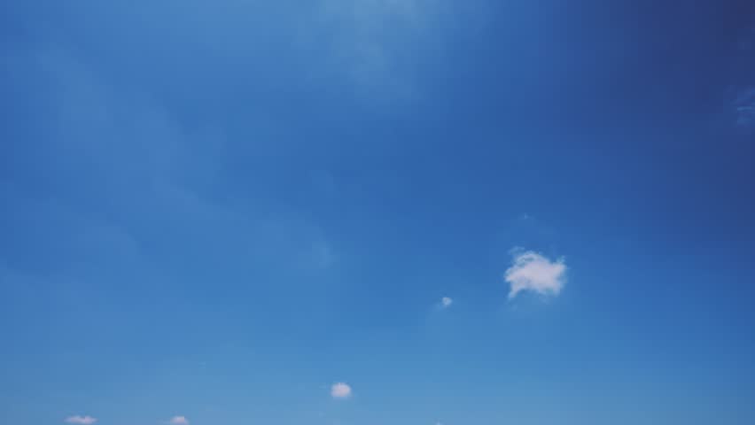 Early summer blue sky and white clouds timelapse 4K UHD