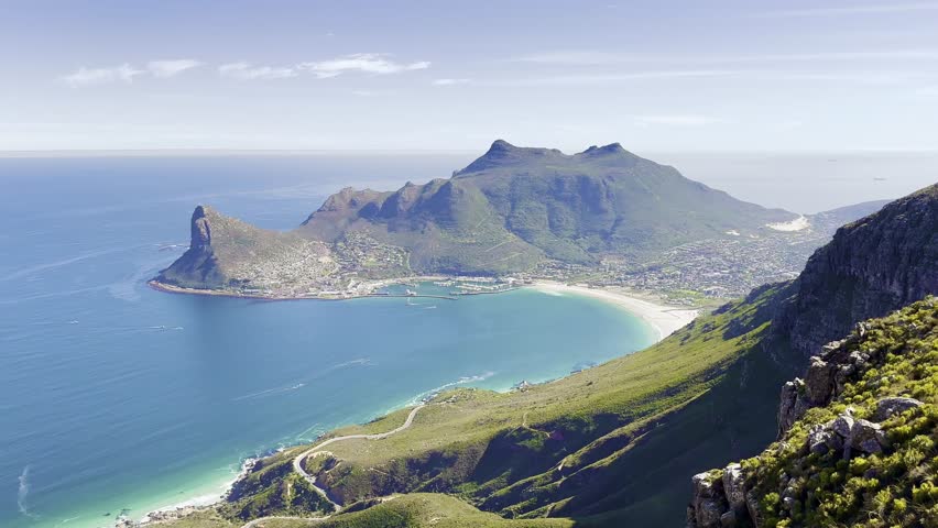 Hout Bay Coastal mountain landscape with fynbos flora in Cape Town