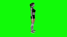 Alternate Sprinter Lunge fitness exercise workout animation male muscle highlight demonstration at 4K resolution 60 fps crisp quality for websites, apps, blogs, social media etc.