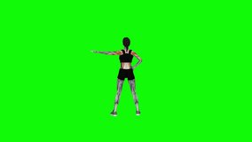 Arm Tuck Side Bend fitness exercise workout animation male muscle highlight demonstration at 4K resolution 60 fps crisp quality for websites, apps, blogs, social media etc.