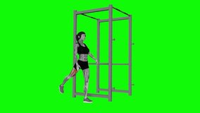 Back Forward Leg Swings fitness exercise workout animation male muscle highlight demonstration at 4K resolution 60 fps crisp quality for websites, apps, blogs, social media etc.