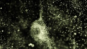 Gold dust particles fly in slow motion in the air lingering slowly. Dust Particles Background Bokeh Lights Background on Black Background 4k Footage Snow Particles Background. - Powered by Shutterstock - Get 15% off with code: PIKWIZARD15