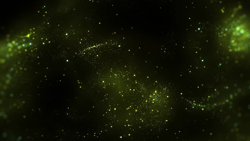 Gold dust particles fly in slow motion in the air lingering slowly. Dust Particles Background Bokeh Lights Background on Black Background 4k Footage Snow Particles Background.
