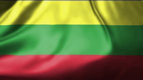 Close-up of the Lithuania flag waving in the wind. Lithuania national flag waving 4K. High quality 4k footage.