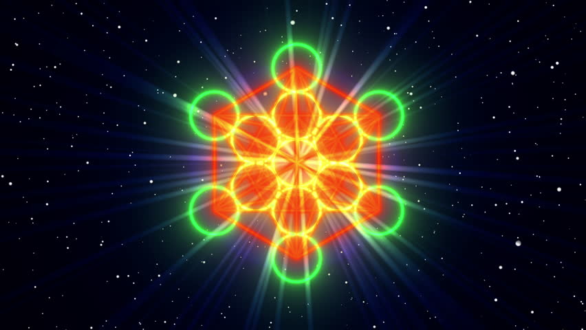 Sacred geometry Metatron Cube symbol with light effect Royalty-Free Stock Footage #1105800979