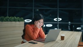 Unhappy frustrated businesswoman overwork at office. Tired workaholic missed business finance project deadline. Annoyed overwhelmed entrepreneur 4K. Sad asian ethnicity worker overworked on laptop OMG - Powered by Shutterstock - Get 15% off with code: PIKWIZARD15