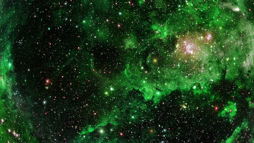 flying through stars nebulae - green Stock Footage Video (100% Royalty-free...
