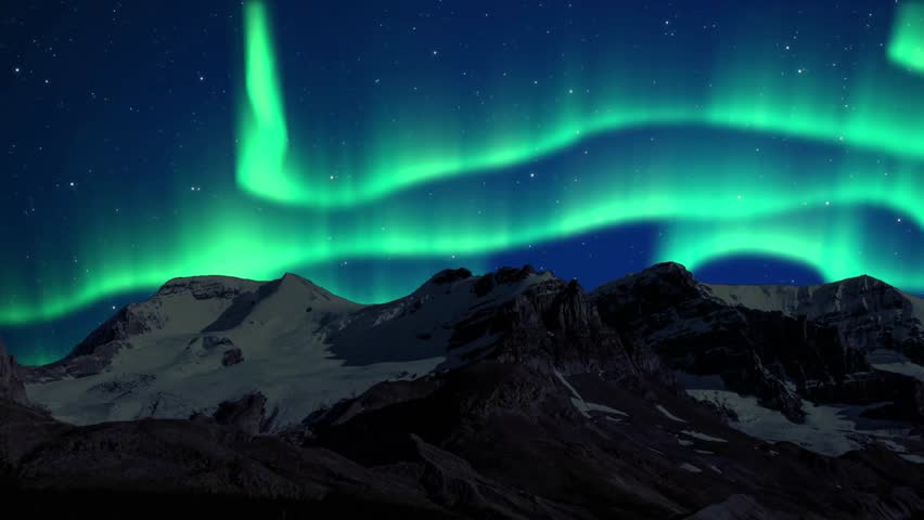 Enchanting Northern Lights Dancing Across Snowy Arctic Landscape. Captivating Aurora Borealis in Norway, Finland, and Sweden. Breathtaking Night Sky Time-Lapse in 4K. | Shutterstock HD Video #1105823333